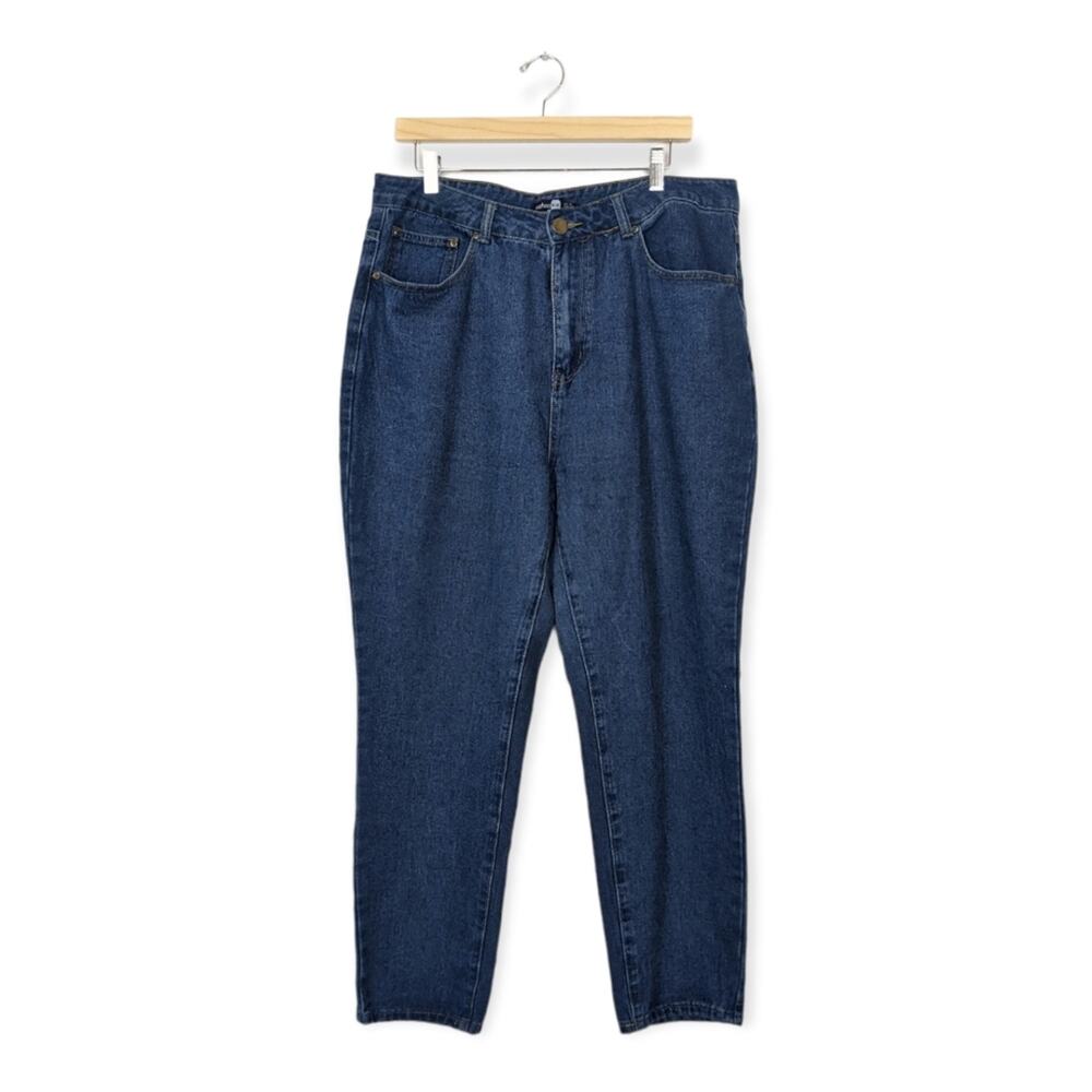 Boohoo Blue Classic Slim Leg Ankle Crop Jeans